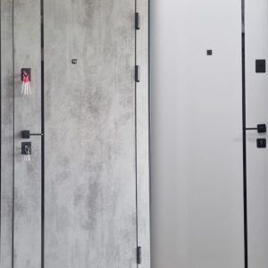 Двері Hermes “Еліт+ бетон” оксид темний / біла шагрень